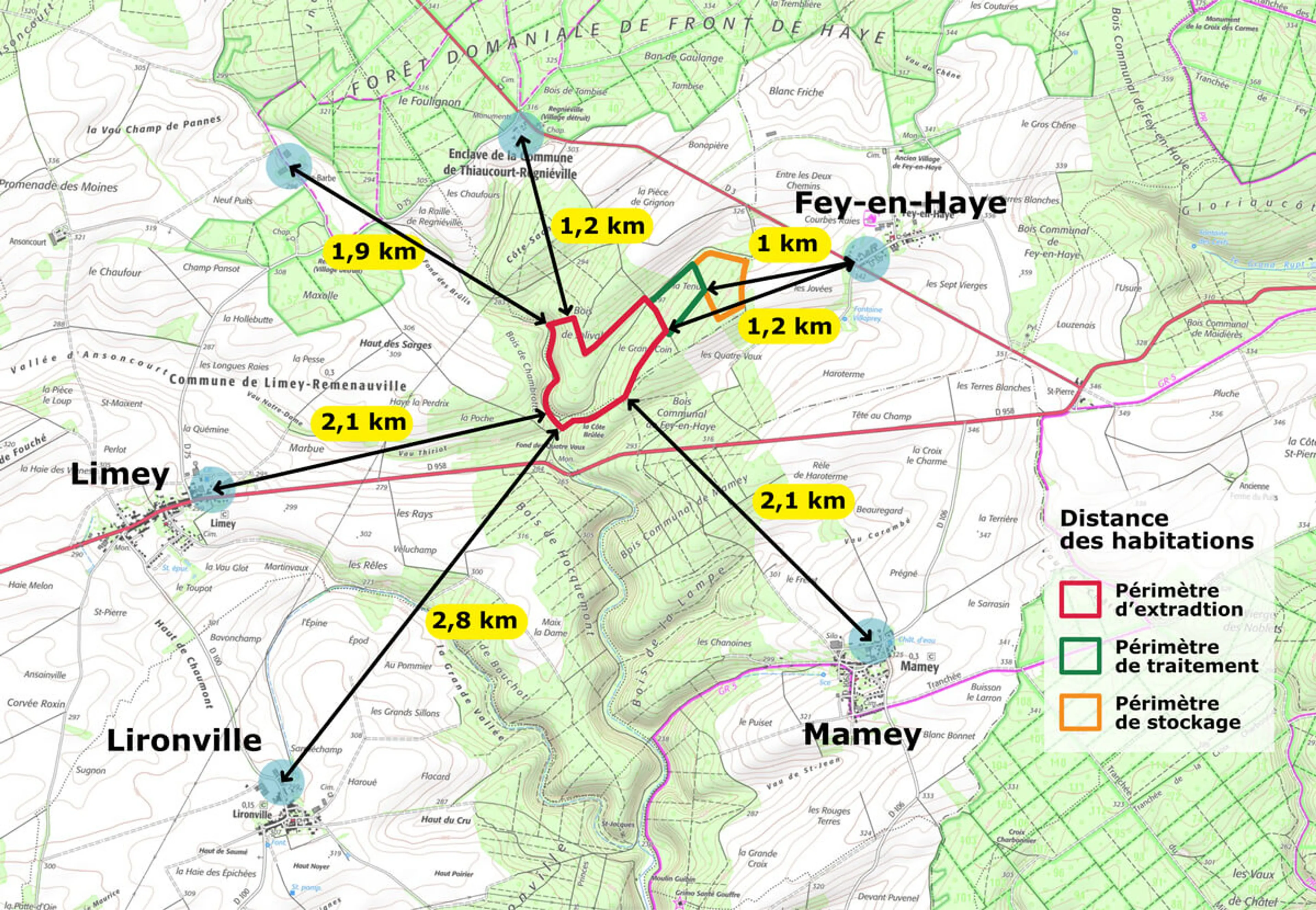 Carte des distances